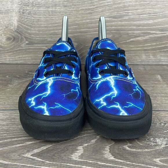 Vans Authentic Lightning Blue Black Canvas Women’s Sz 7 Low Top Lace Up Sneakers - Picture 2 of 10